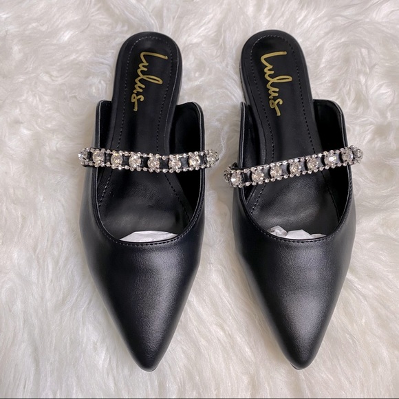 🔥SOLD🔥 Lulus Arlya Rhinestone Pointed-Toe Mule Slides - Picture 4 of 14